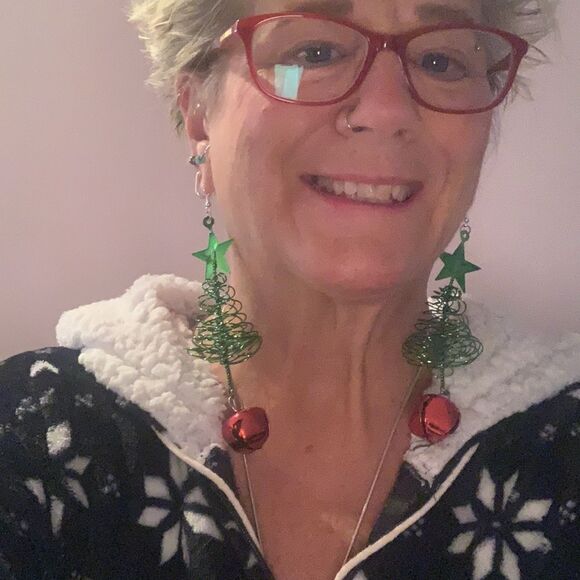 Earrings Exaggerated Christmas Tree Ornament Pierced Earrings - Picture 1 of 8